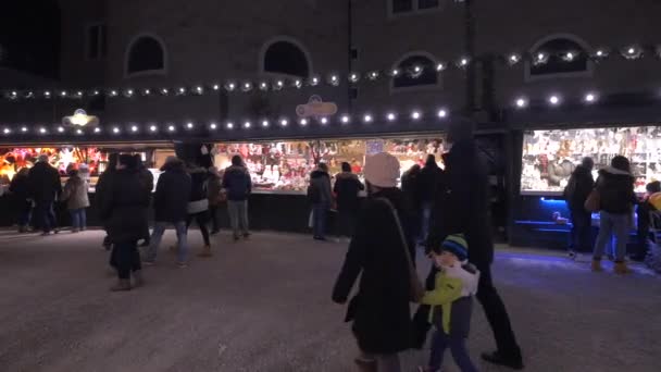 Kraampjes Kerstmarkt Van Salzburg — Stockvideo