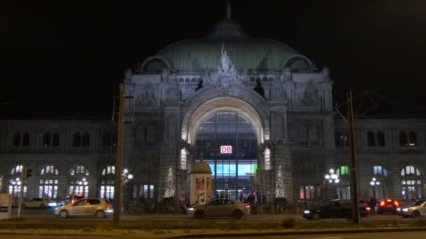 Centralstationen Julen Nürnberg — Stockvideo