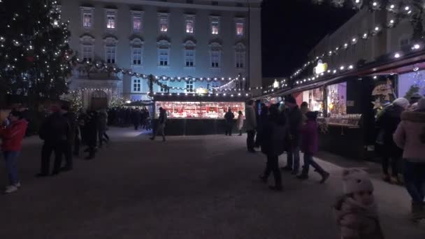 Puestos Callejeros Mercado Navidad Salzburgo — Vídeos de Stock