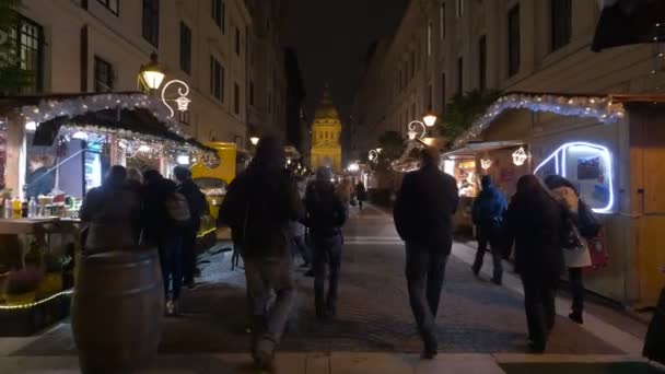 Mercado Navidad Budapest — Vídeo de stock
