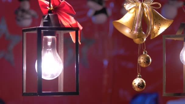 Gros Plan Sur Les Décorations Noël — Video