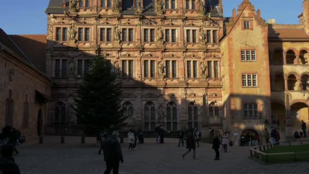 Turisti Castello Heidelberg — Video Stock