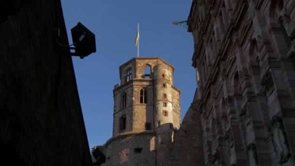 Achthoekige Toren Kasteel Heidelberg — Stockvideo