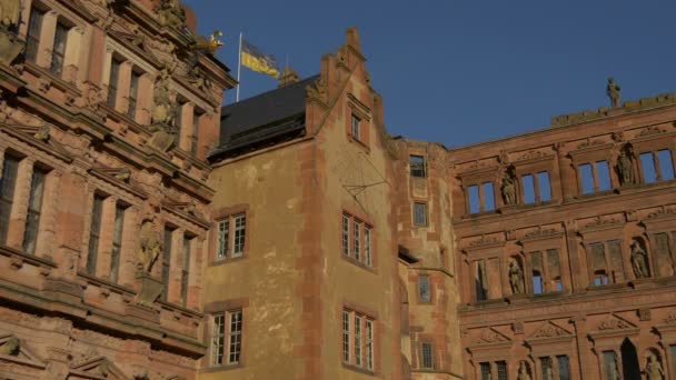 Medeltida Byggnad Heidelbergs Slott — Stockvideo