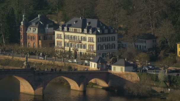 Heidelberg Den Alte Brucke — Stok video