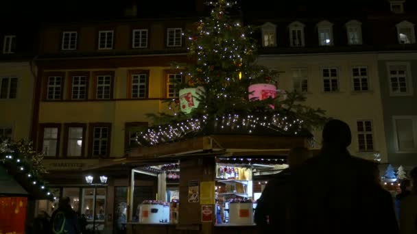 Świąteczne Stoisko Jarmarku Heidelbergu — Wideo stockowe