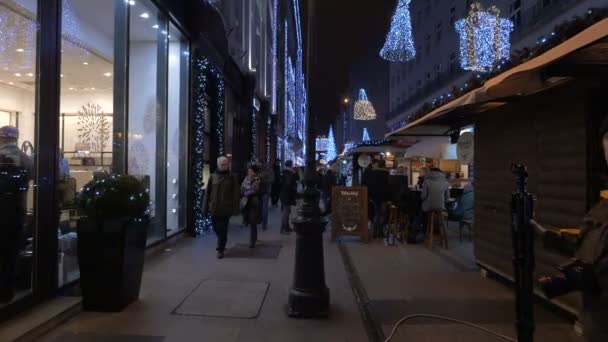 Modestraße Weihnachten Budapest — Stockvideo
