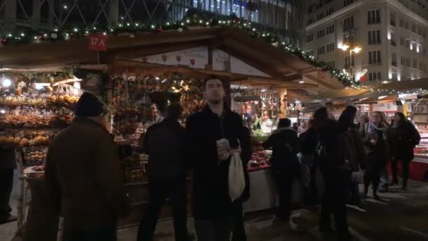 Karácsonyi Vásár Télen — Stock videók