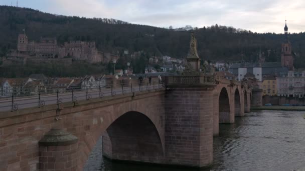 Alte Brucke Sul Fiume Neckar Heidelberg — Video Stock