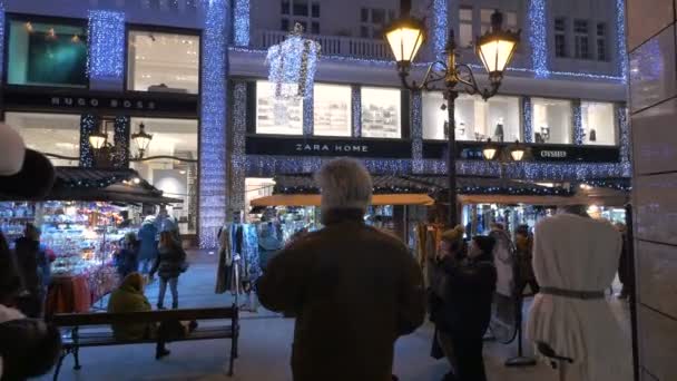 Fashion Street Χριστούγεννα Στη Βουδαπέστη — Αρχείο Βίντεο
