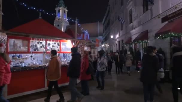 圣诞博览会的销售摊位 — 图库视频影像