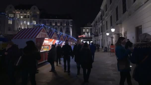 Χριστουγεννιάτικη Αγορά Νύχτα — Αρχείο Βίντεο