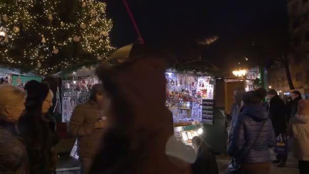 Сувенирный Киоск Рождественском Рынке — стоковое видео