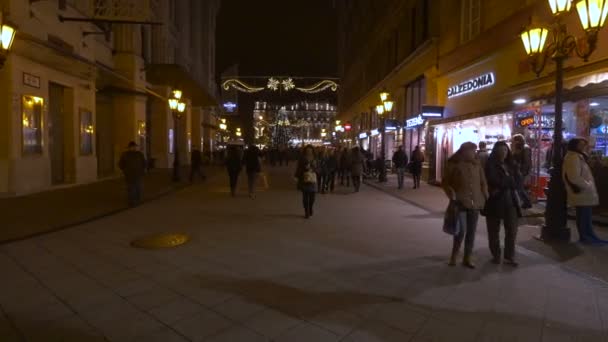 People Walking Street Budapest — Stock Video