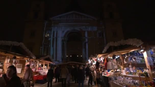 Lichte Projecties Sint Stefanusbasiliek Boedapest — Stockvideo