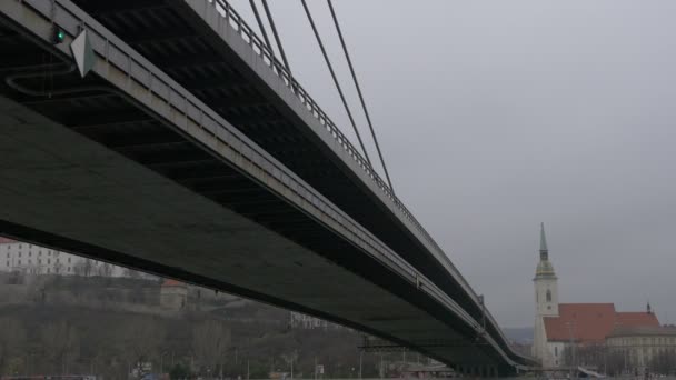 布拉迪斯拉发大桥景观 — 图库视频影像