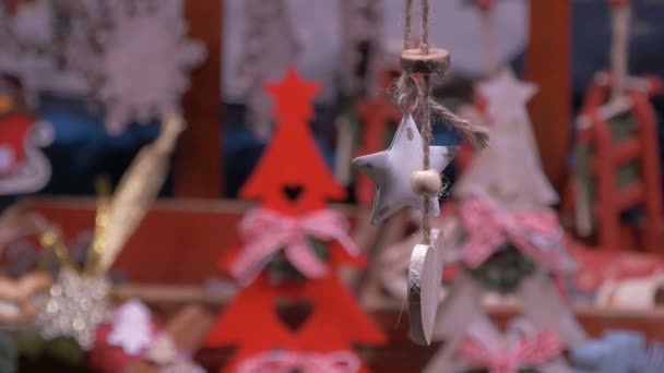 View Christmas Decorations Hanging — Stock Video