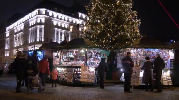 Cabinas Ventas Árbol Navidad — Vídeos de Stock