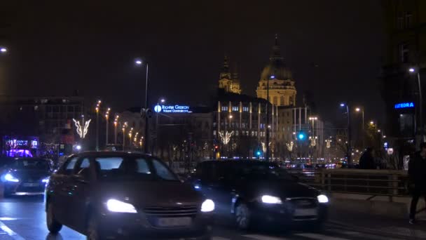 Auto Che Guidano Bajcsy Zsilinszky Budapest — Video Stock
