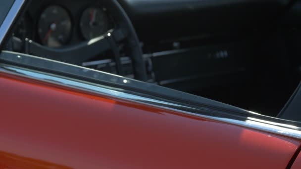 Zbliżenie Czerwonego Porsche — Wideo stockowe