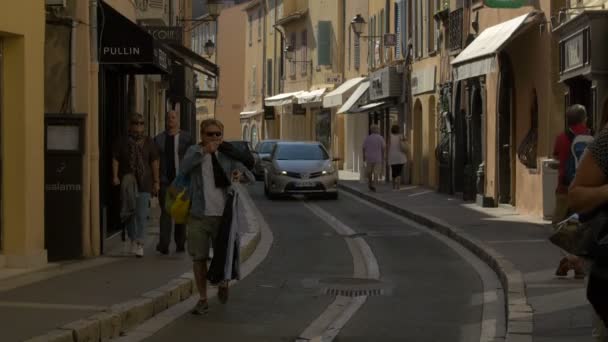 Inclinazione Rue Gnral Allard Saint Tropez — Video Stock