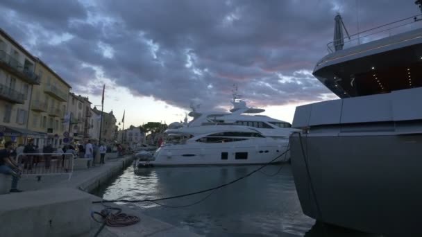 Jachty Zacumowane Port Saint Tropez — Wideo stockowe