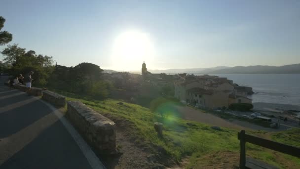 Město Saint Tropez Viděné Slunečného Dne — Stock video