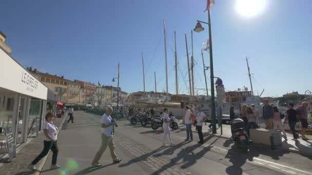 Gasse Hafen Von Saint Tropez — Stockvideo