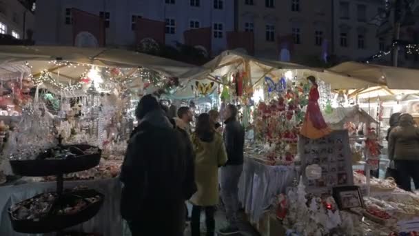 Christmas Stalls Souvenirs — Stock Video