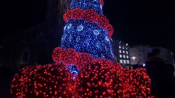 Widok Przechyłu Choinki Krakowie — Wideo stockowe