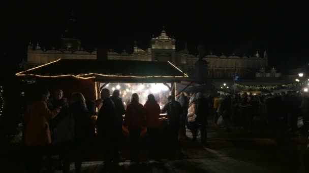 Food Stall Christmas Market Krakow — Wideo stockowe