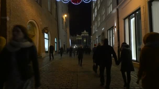 Wandelen Sienna Straat Krakau — Stockvideo