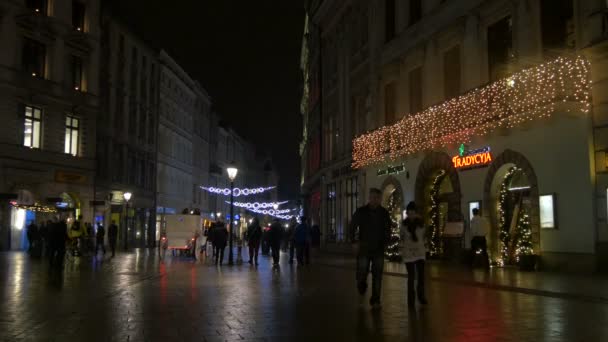 Dekorowana Ulica Krakowie — Wideo stockowe