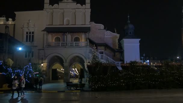 Die Tuchhalle Rynek Glowny Platz Krakau — Stockvideo