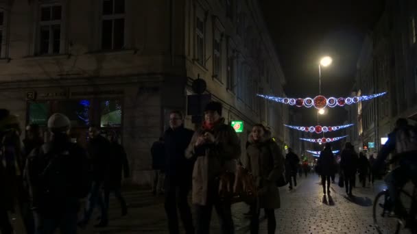 Spaziergang Auf Der Szewska Straße Krakau — Stockvideo