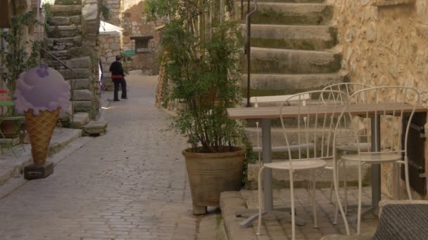 Terrassen Van Grand Rue Tourrettes Sur Loup — Stockvideo