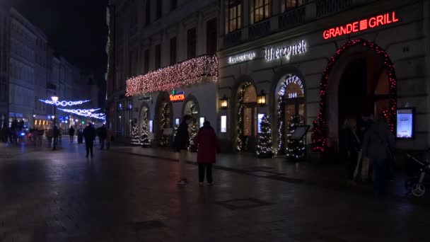 Grodzka Rua Perto Rynek Glowny Quadrado Cracóvia — Vídeo de Stock