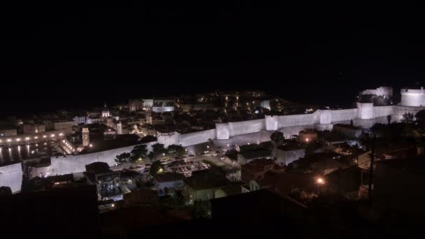Timelapse Nocturno Las Murallas Ciudad — Vídeos de Stock