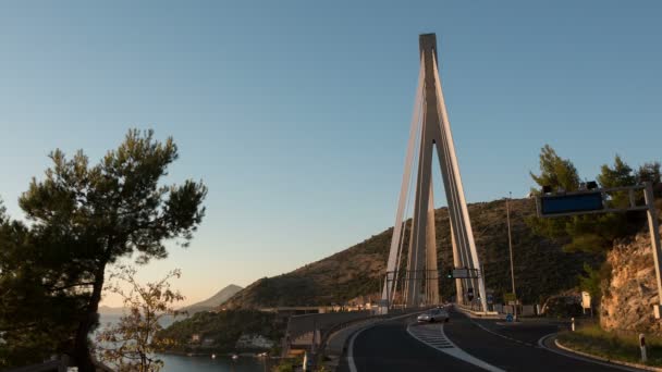 Verkeerstijden Bij Franjo Tudjman Bridge — Stockvideo