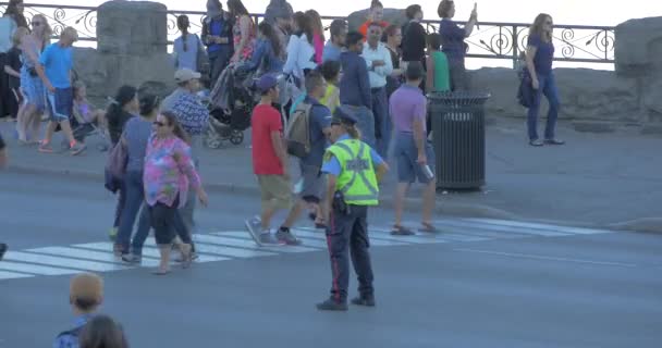 Polis Som Leder Trafiken — Stockvideo