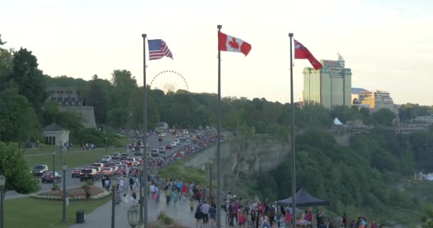 Zsúfolt Utca Niagara Vízesés Mentén Kanada — Stock videók