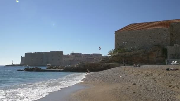 Praia Cidade Velha Dubrovnik — Vídeo de Stock