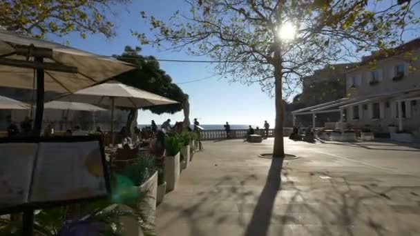 Turistas Restaurante Aire Libre — Vídeo de stock