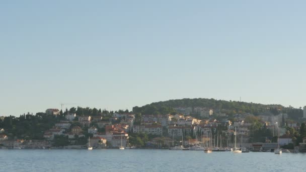 Hamnen Och Staden Dubrovnik — Stockvideo