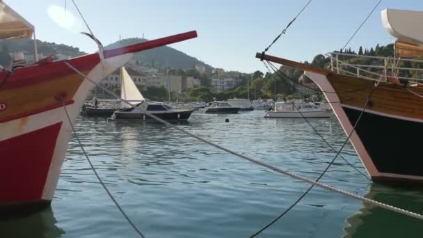 Bateaux Flottant Dans Port — Video