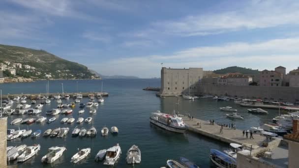 Gamla Hamnen Dubrovnik — Stockvideo