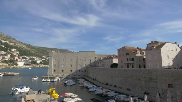 Oude Haven Van Dubrovnik — Stockvideo