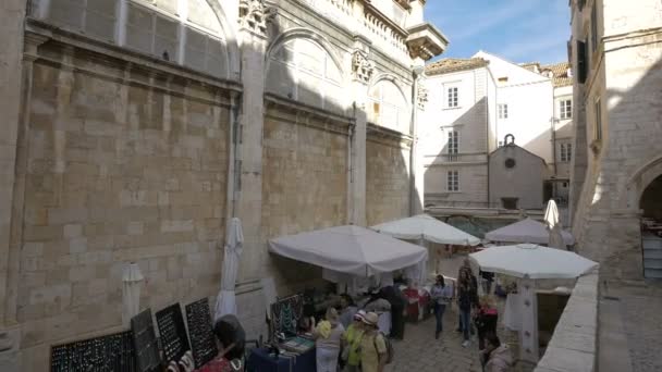 Des Stands Souvenirs Dans Vieille Ville Dubrovnik — Video
