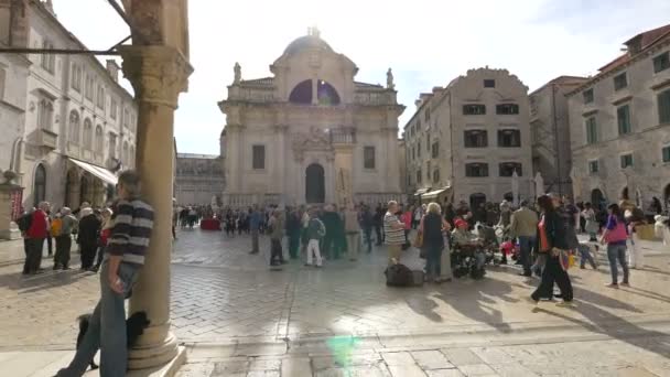 Touristes Sur Place Loggia Dubrovnik — Video