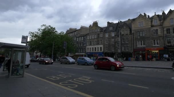 Street Traffic Bus Stop — Stock Video